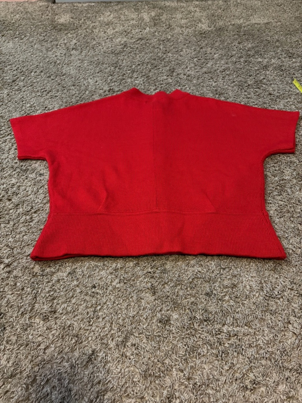 Style & Co Red Short Sleeved Grandma Sweater Size SP Wool Blend Chunky Button - Picture 8 of 8